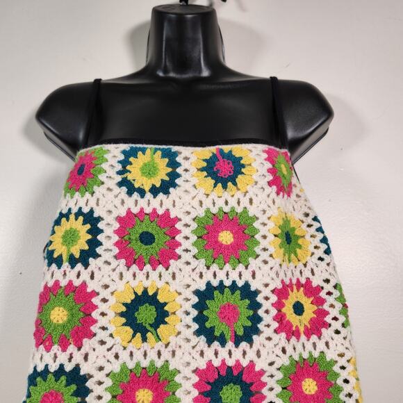 WILD FABLE Crochet Camisole Crop Top Juniors XL Multi Cream Beachy Boho Hippie - Picture 8 of 12